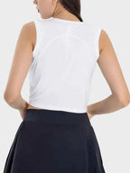 Millennia Drawstring Ruched Wide Strap Active Tank