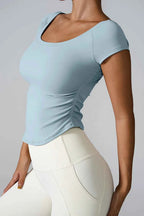 Round Neck Short Sleeve Active T-Shirt