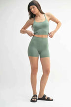 MONO B Venice Cloud Light Crisscross Sports Bra