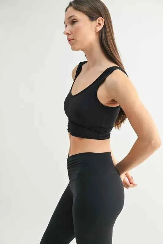 MONO B Ruched Front Active Tank