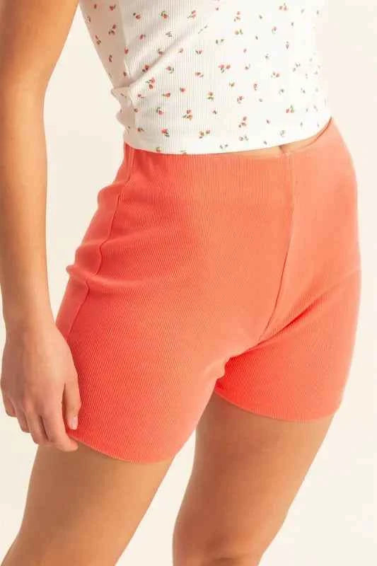 HYFVE High Waist Ribbed Fitted Biker Shorts