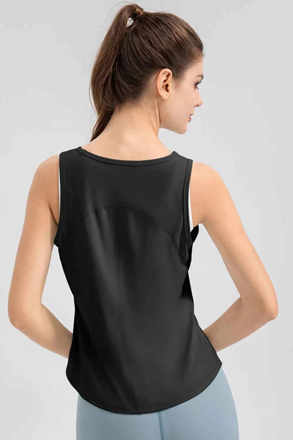 Wide Strap Round Neck Active Tank