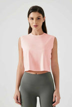Millennia Round Neck Cropped Active Tank