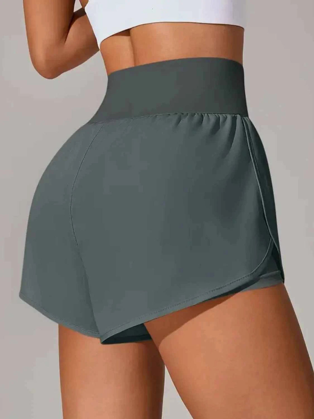 Pocketed High Waist Active Shorts