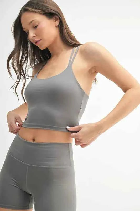 MONO B Venice Cloud Light Crisscross Sports Bra