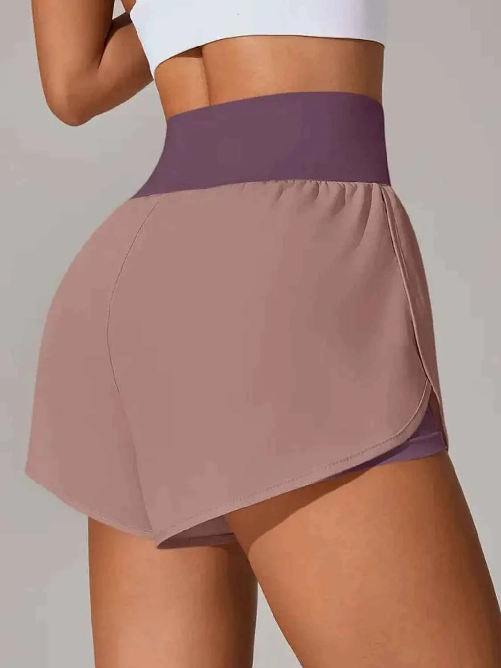 Pocketed High Waist Active Shorts