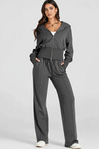 Zip-Up Hoodie and Pants Active Set