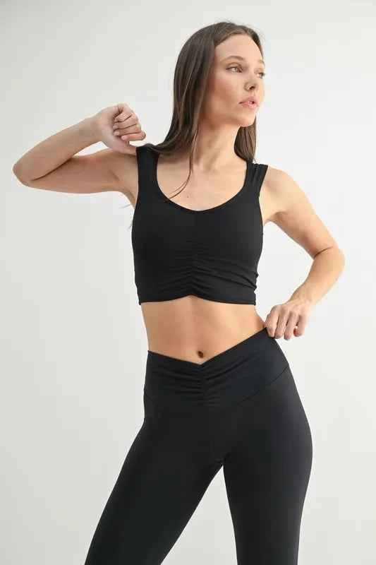 MONO B Ruched Front Active Tank